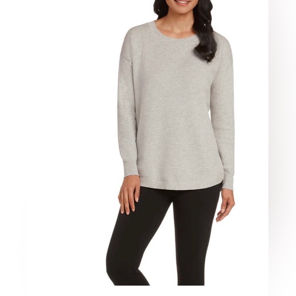 Matty M Sweaters - Matty 100% Grey Cotton Knit Top
